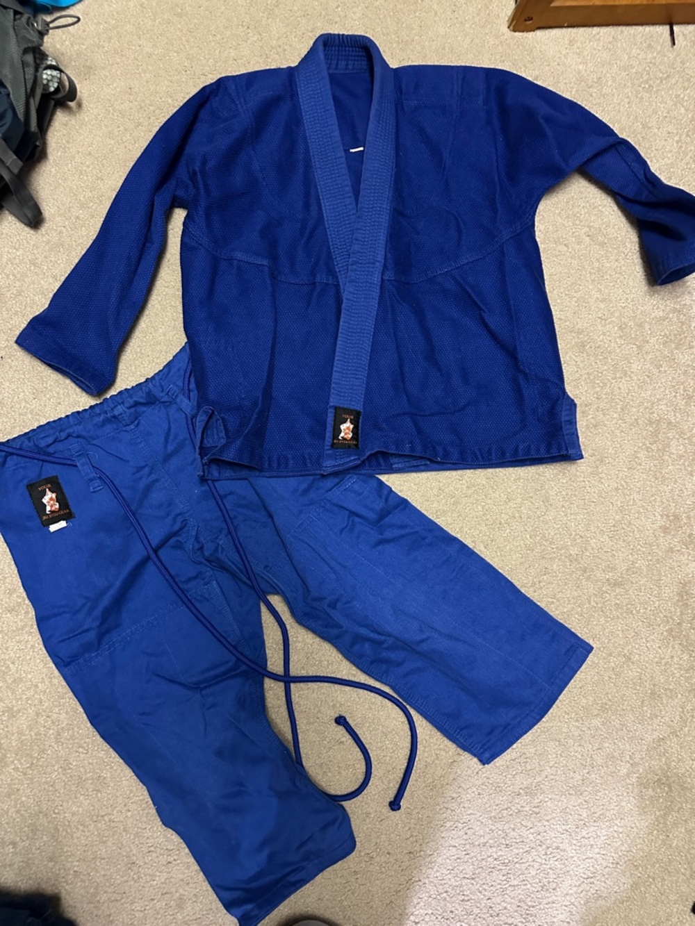 Kids Blue Brazilian Jui Jitsi GI and Bottoms set